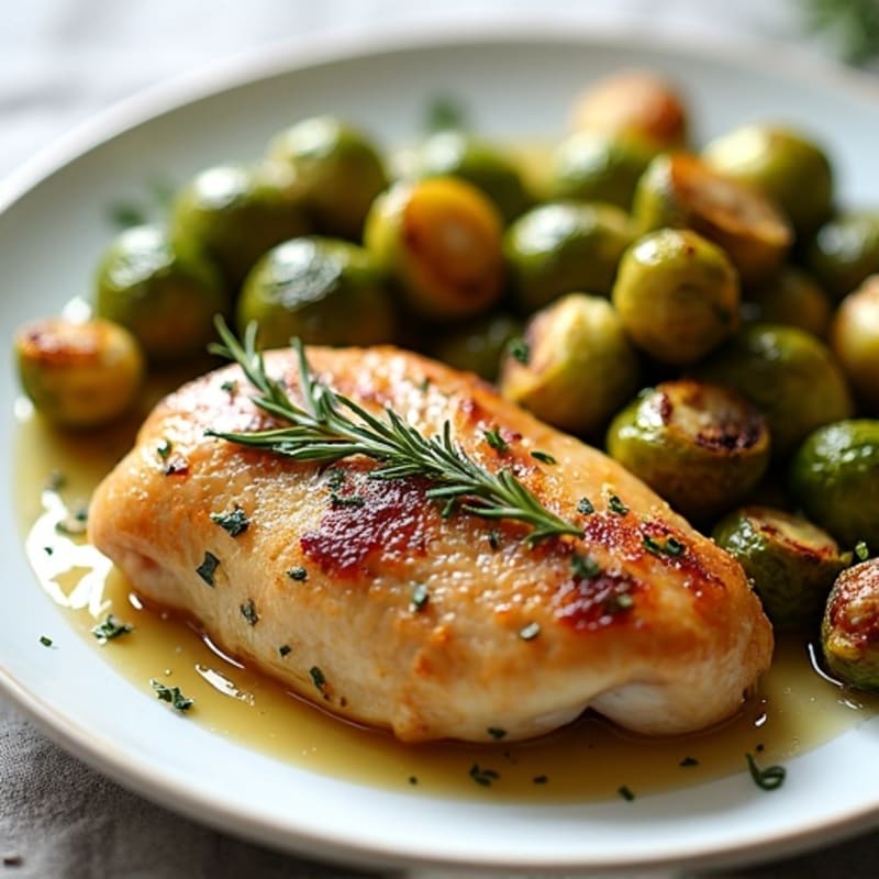 Herb-Roasted Chicken with Crispy Brussels Sprouts