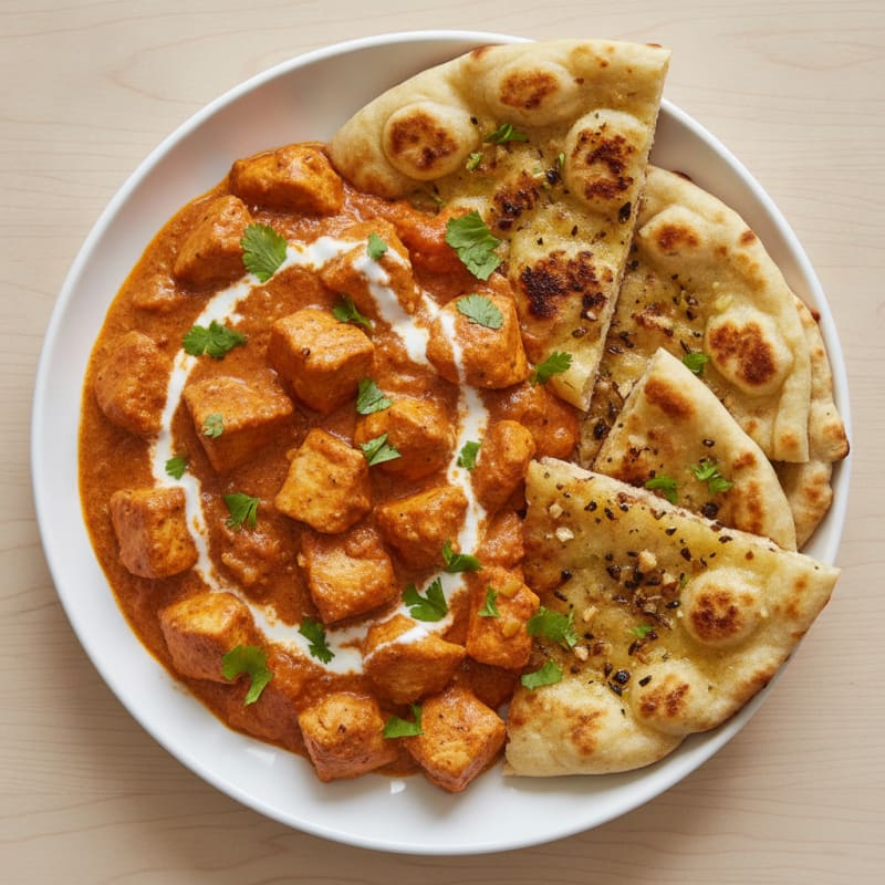 Chicken Tikka Masala with Garlic Naan