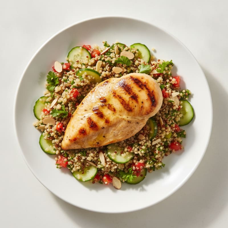 Grilled Chicken Breast with Crunchy Quinoa Salad