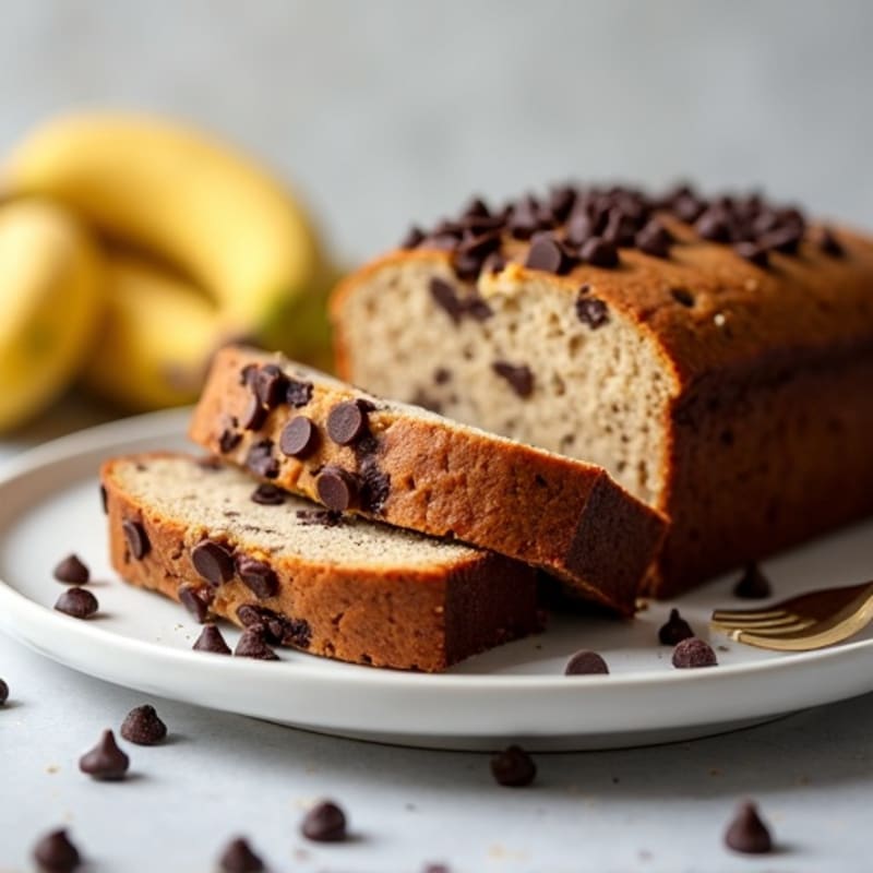 Healthy Moist Banana Bread with Chocolate Chips