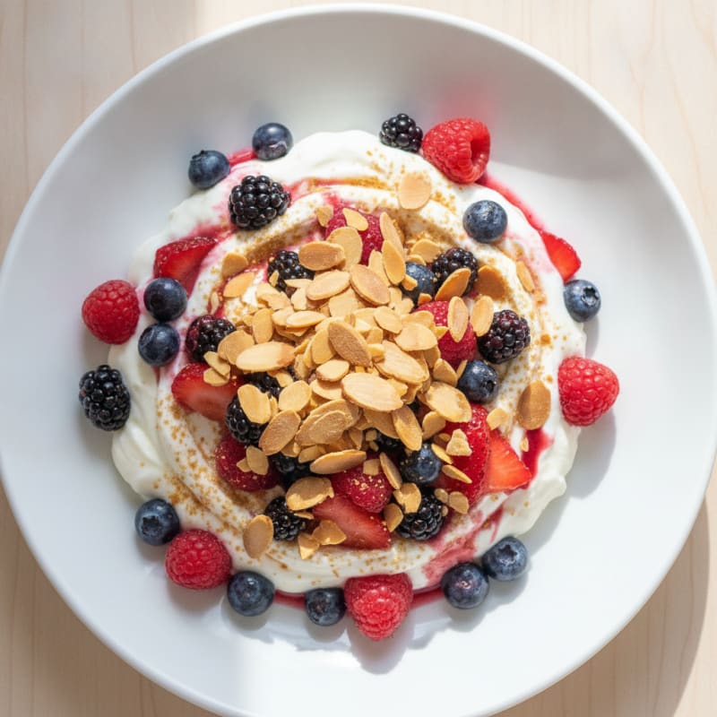 Greek Yogurt Protein Parfait with Mixed Berries