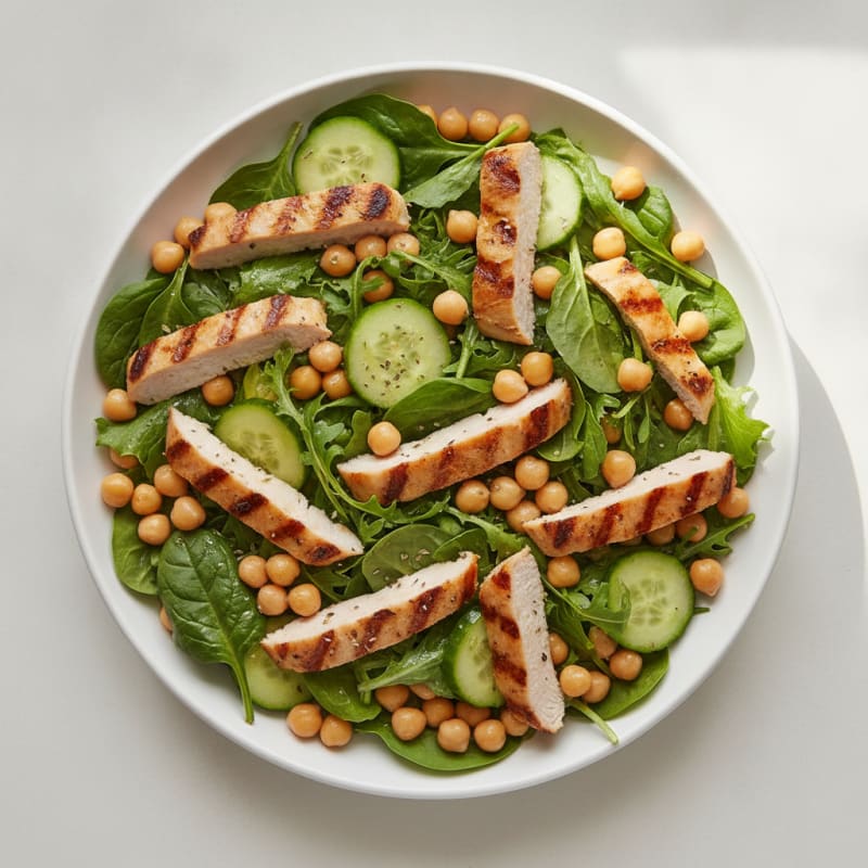 Grilled Turkey Breast Salad with Chickpeas and Lemon Vinaigrette