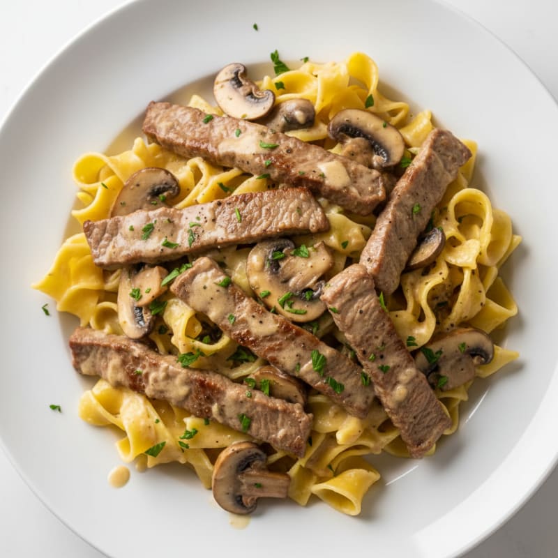 Classic Beef Stroganoff with Egg Noodles