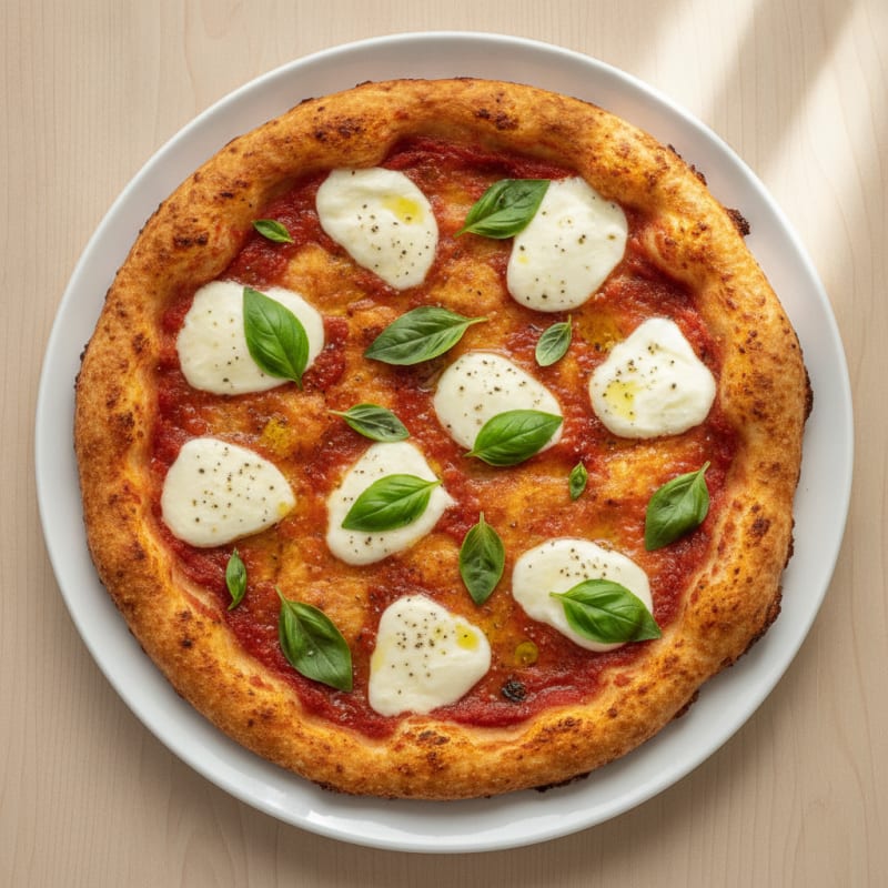 High-Protein Chicken Crust Margherita Pizza