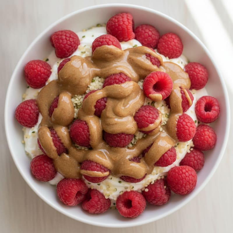 Silky Greek Yogurt Bowl with Hemp Seeds and Almond Butter