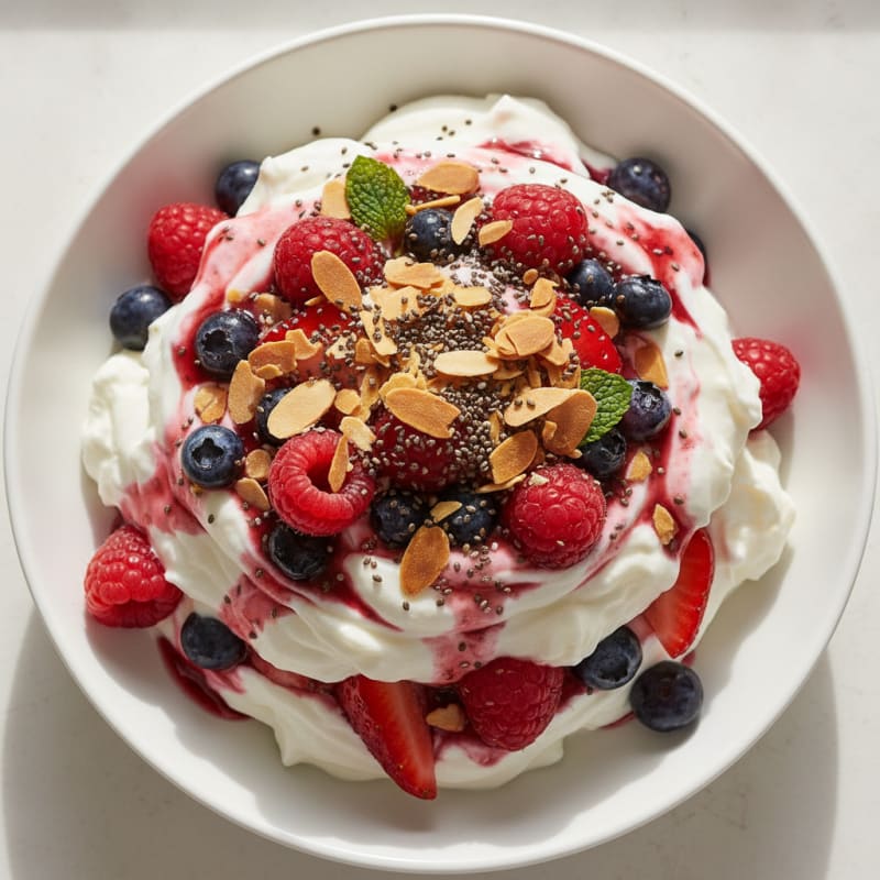 Greek Yogurt Protein Parfait with Mixed Berries