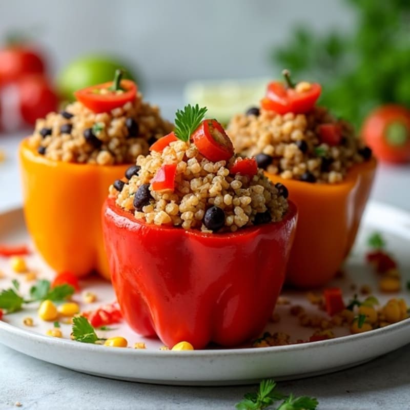 Roasted Zesty Quinoa Stuffed Peppers