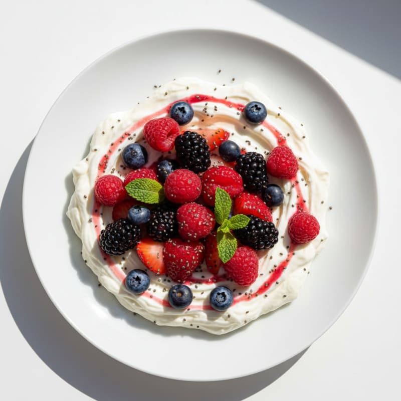 Silky Greek Yogurt Protein Mousse with Mixed Berries