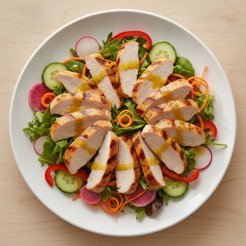 Grilled Turkey Breast Salad with Crunchy Vegetables