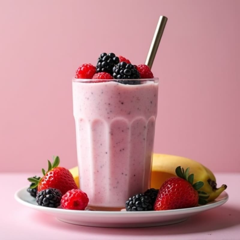 Creamy Vanilla-Berry Protein Smoothie