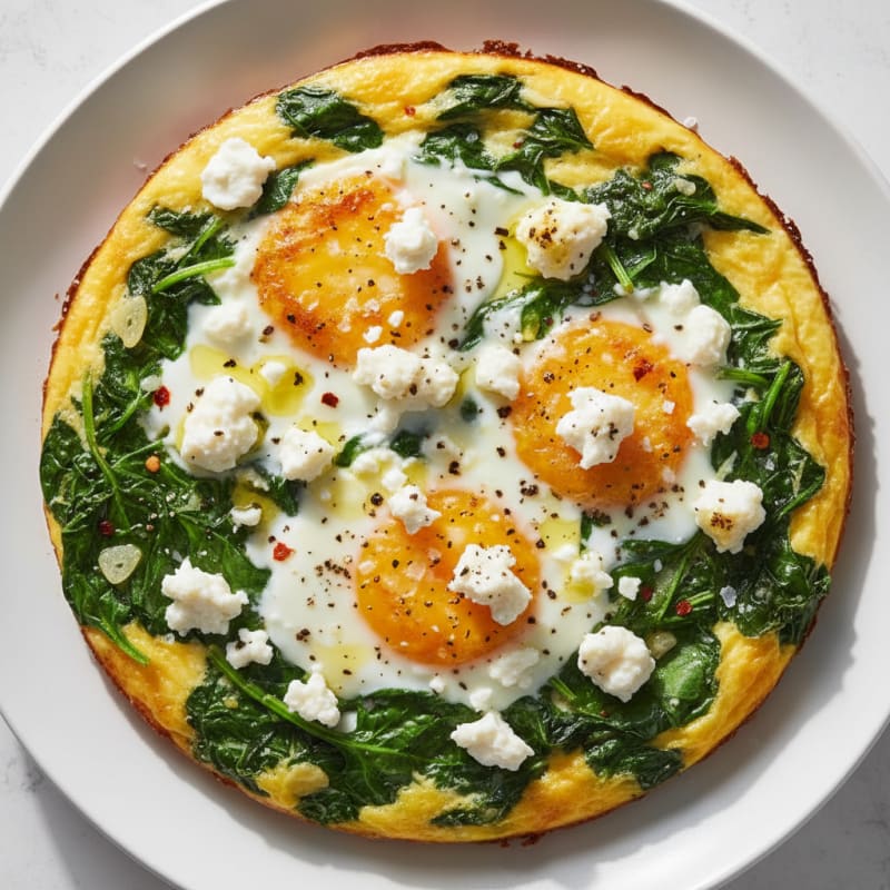Baked Eggs with Spinach and Feta