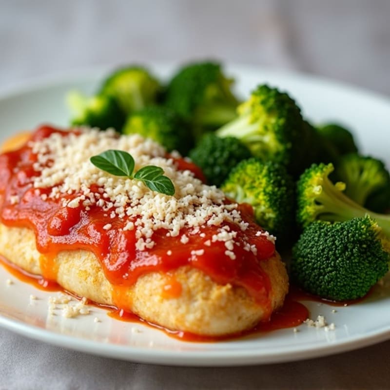 Crispy Baked Chicken Parmesan with Roasted Broccoli