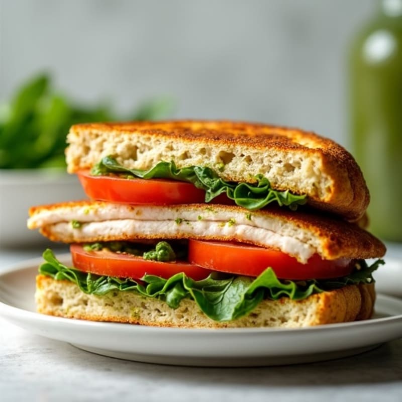 Crispy Lean Turkey Pesto Panini
