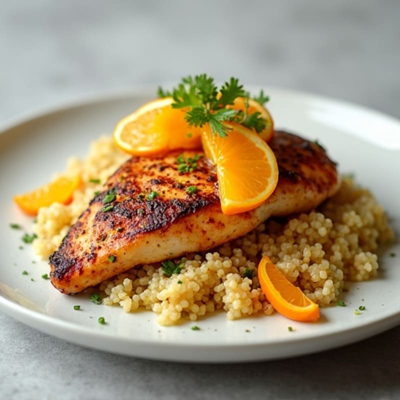 Fresh Citrus Glazed Chicken with Orange Quinoa