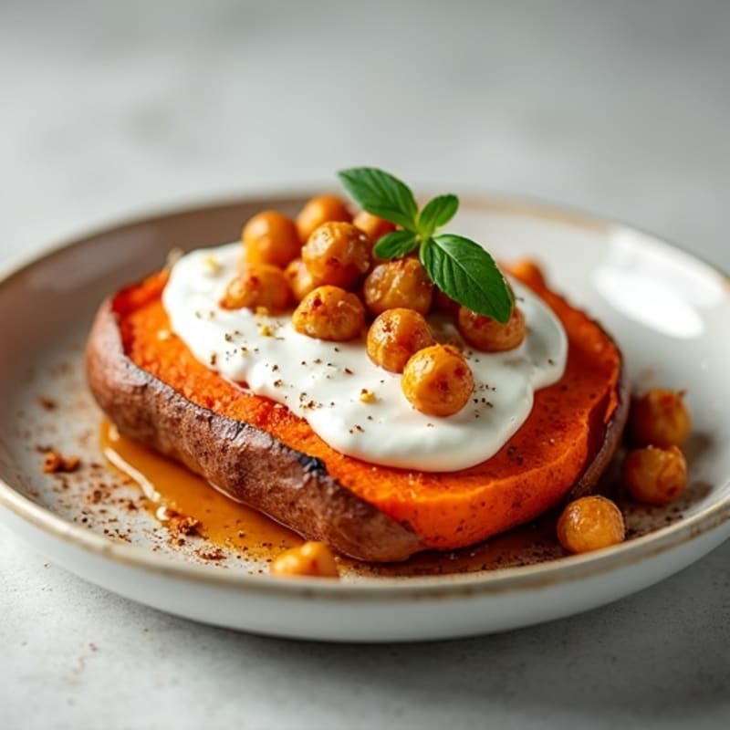 Protein-Packed Roasted Sweet Potato with Greek Yogurt