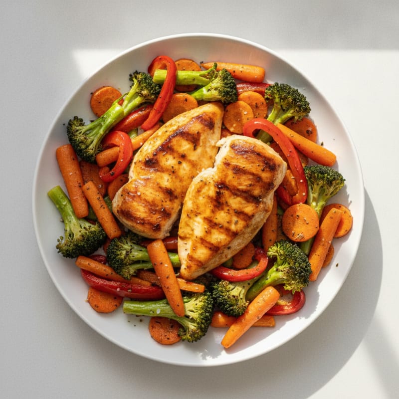 Pan-Seared Chicken with Roasted Vegetables