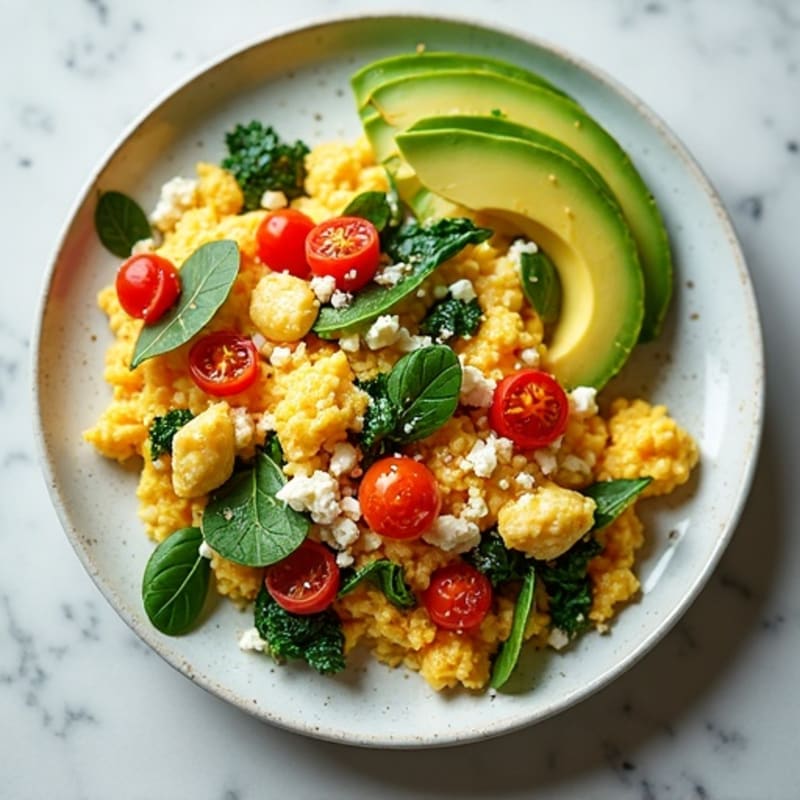 Egg White Scramble with Spinach and Sun-Dried Tomato