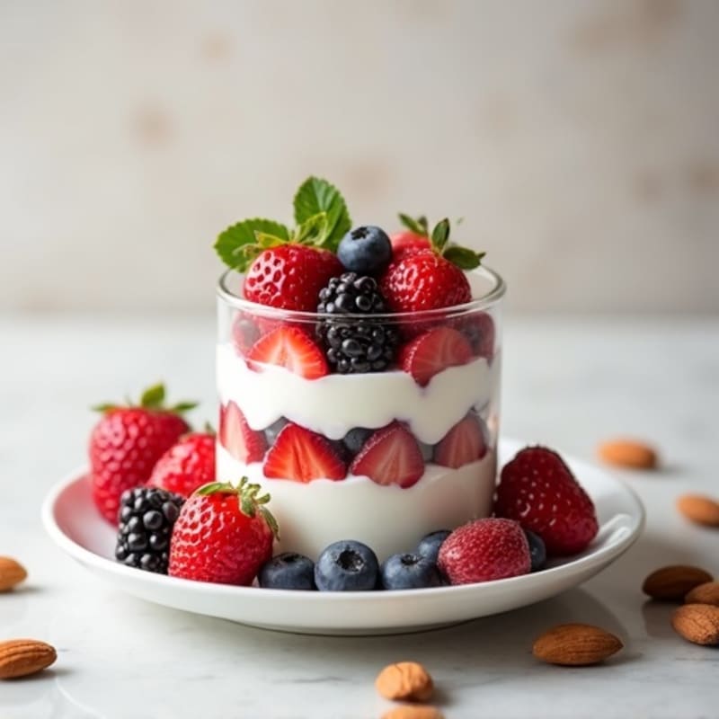 Greek Yogurt Berry Parfait with Almonds