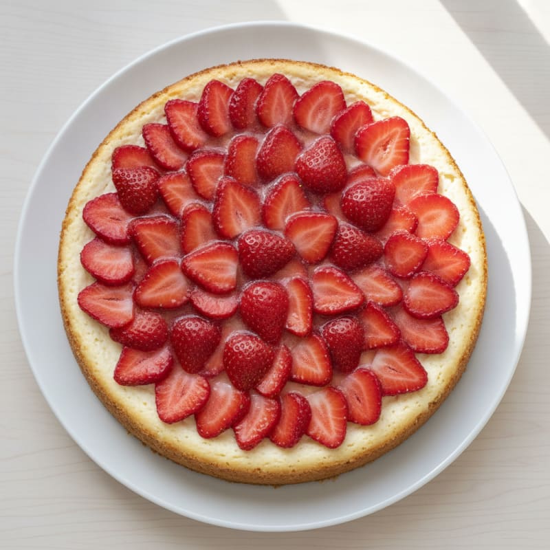 Creamy Protein Cheesecake with Fresh Strawberries