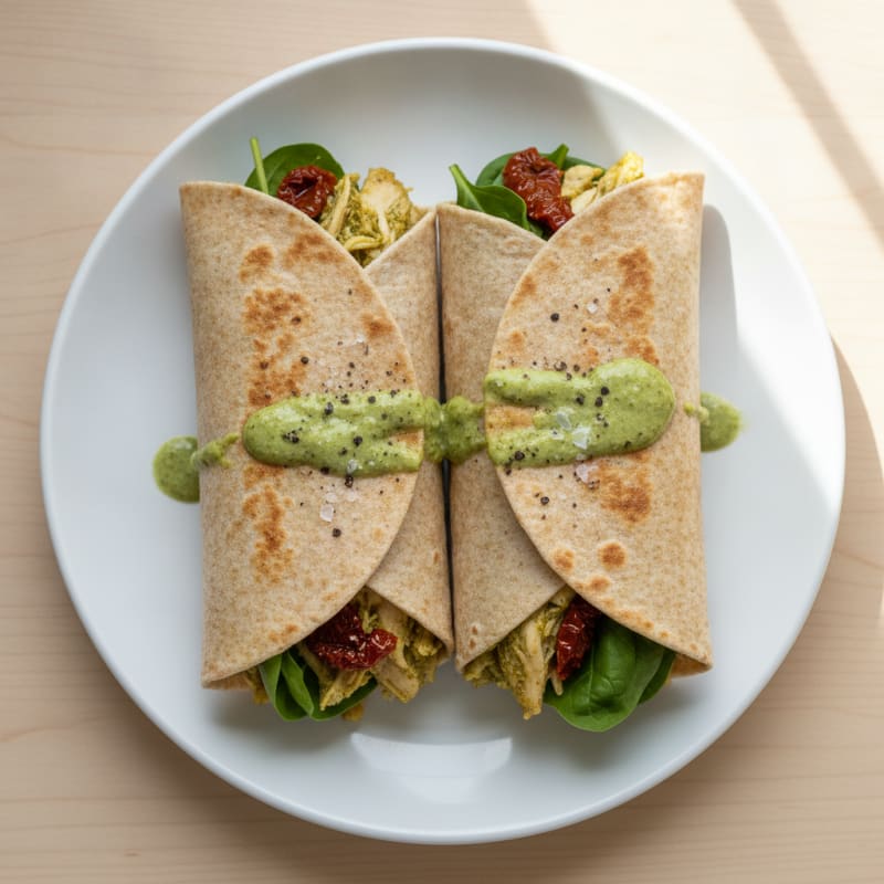 Pesto Chicken and Sundried Tomato Wraps