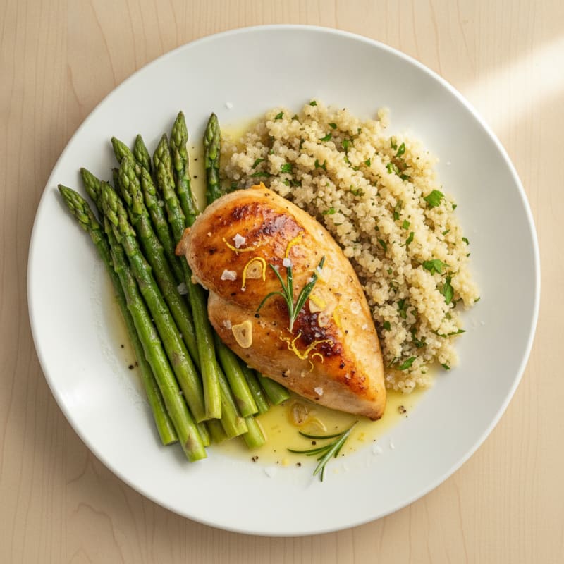 Lemon-Herb Roasted Chicken with Asparagus