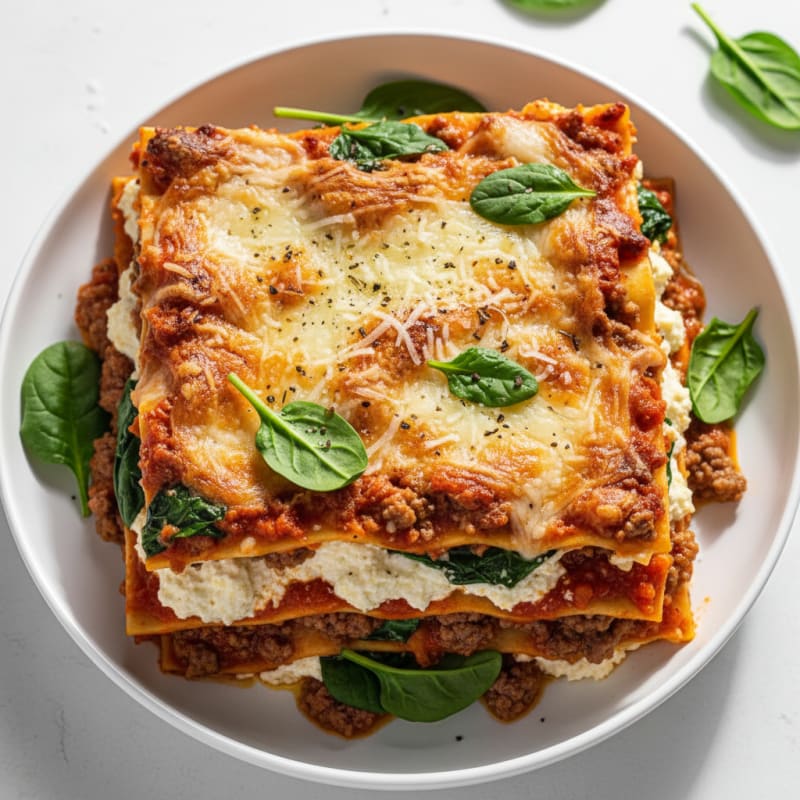 Creamy Baked Beef Lasagna with Ricotta