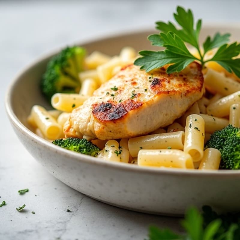 Healthy Creamy Chicken Alfredo Pasta