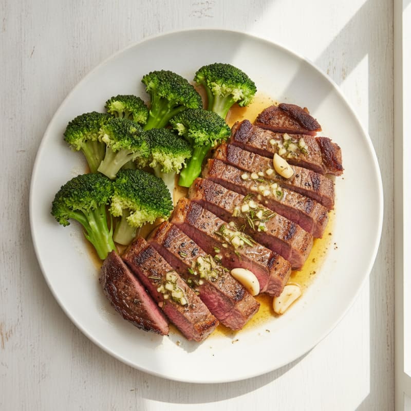 Pan-Seared Steak with Garlic Herb Butter