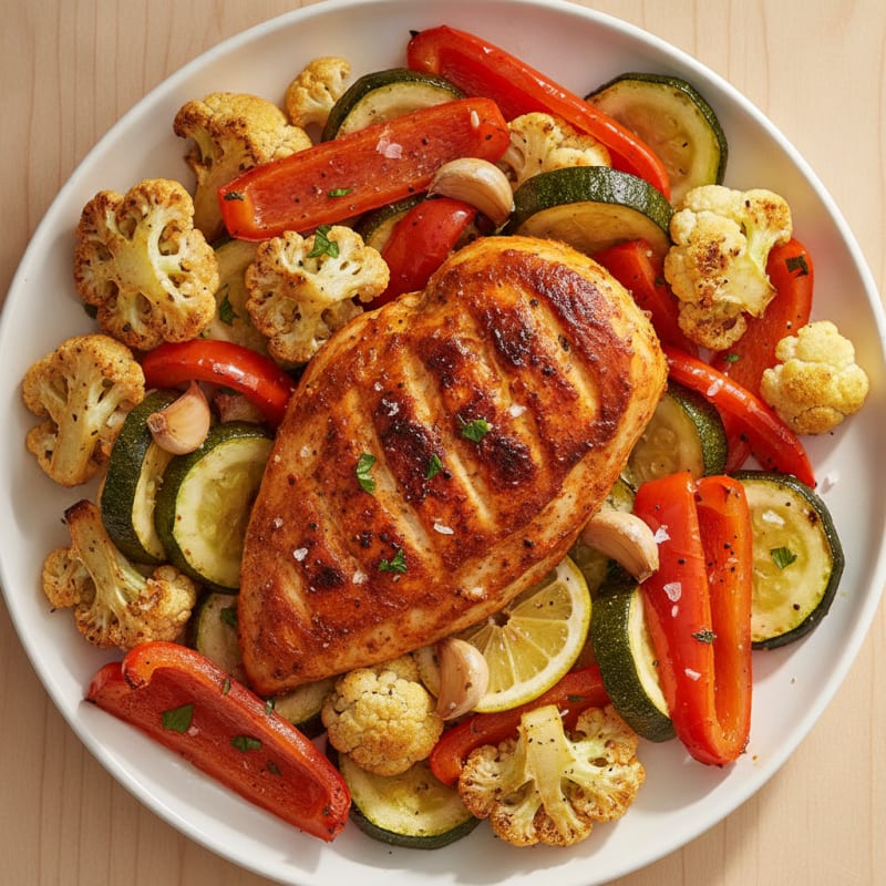 Spicy Harissa Chicken with Roasted Vegetables