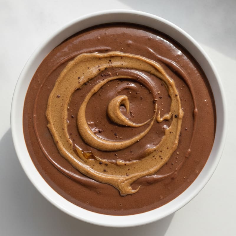 Silky Chocolate Protein Pudding with Almond Butter Swirl