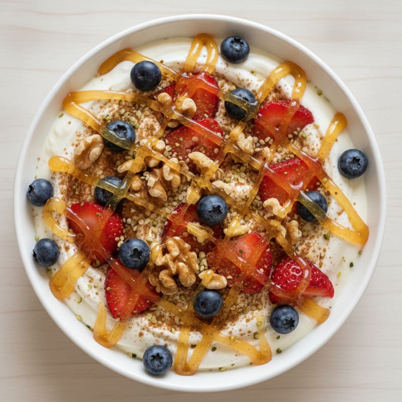 Honey-Kissed Greek Yogurt Berry Bowl