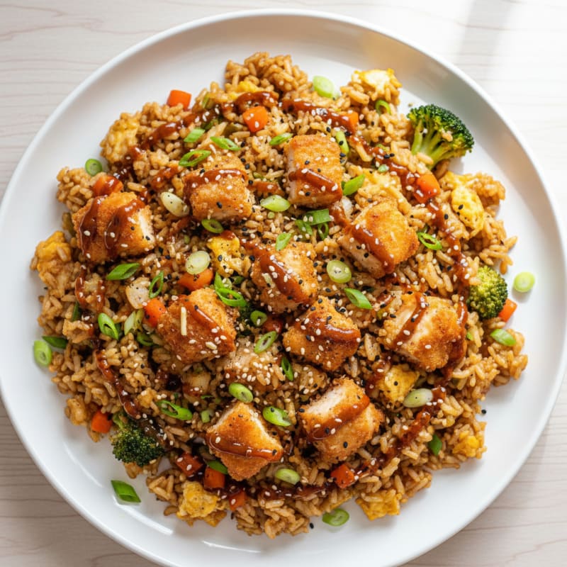 Crispy Sesame Chicken Fried Rice
