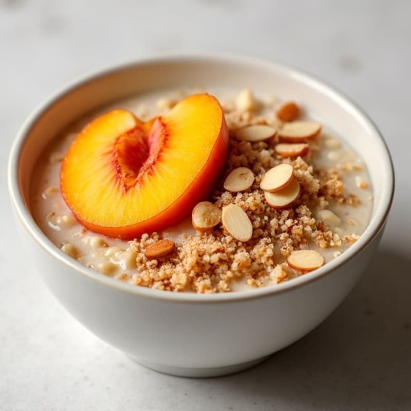 Spiced Peach Protein Oat Crumble