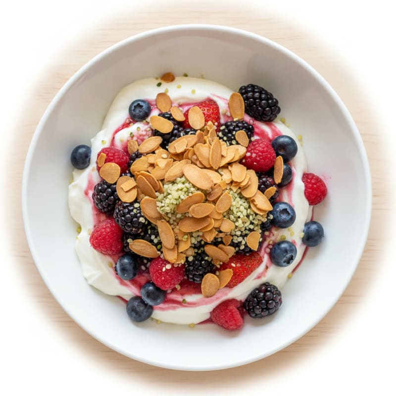 Vanilla Greek Yogurt Protein Parfait with Mixed Berries