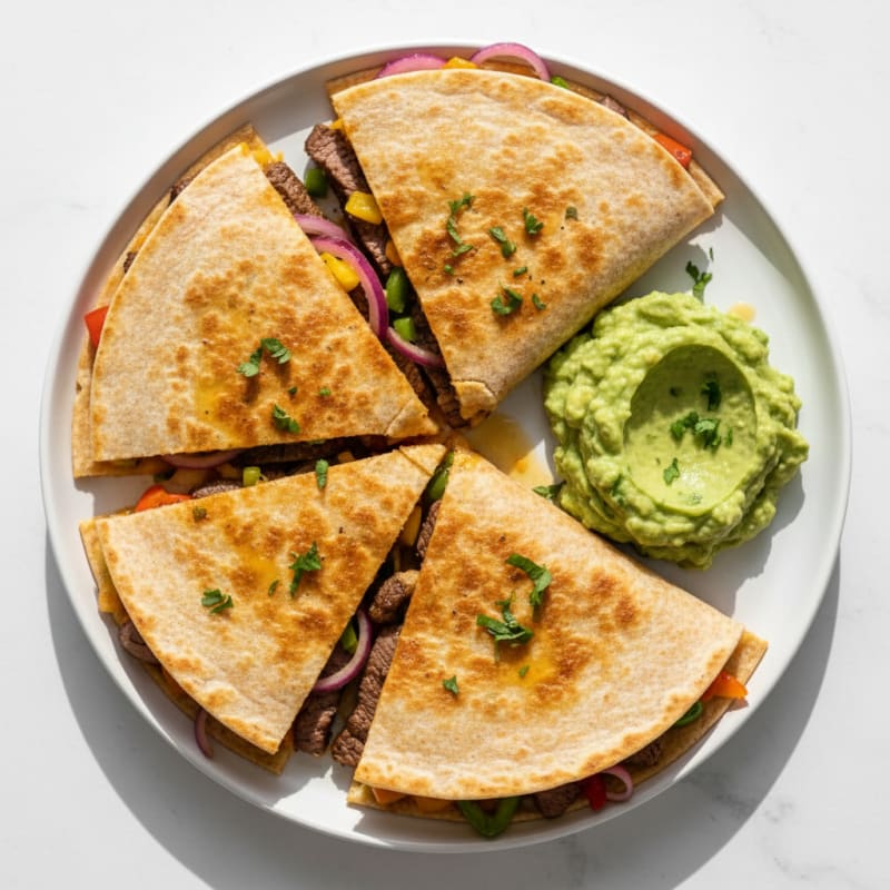 Carne Asada Quesadillas with Guacamole