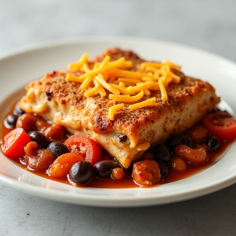 Chili-Spiced Chicken and Black Bean Enchilada Bake
