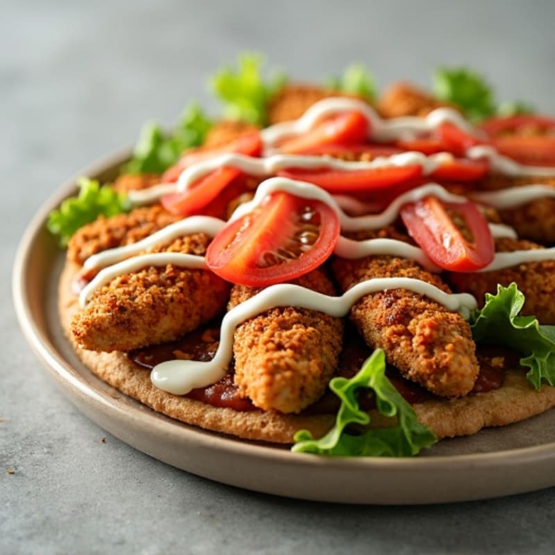 Crispy Chicken BBQ Ranch Flatbread