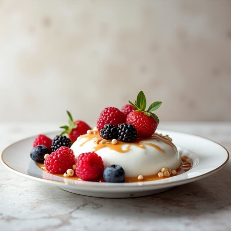 Silky Greek Yogurt Protein Mousse with Mixed Berries
