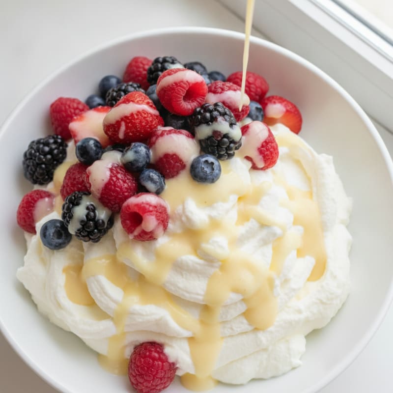 Greek Yogurt Protein Pudding with Mixed Berries