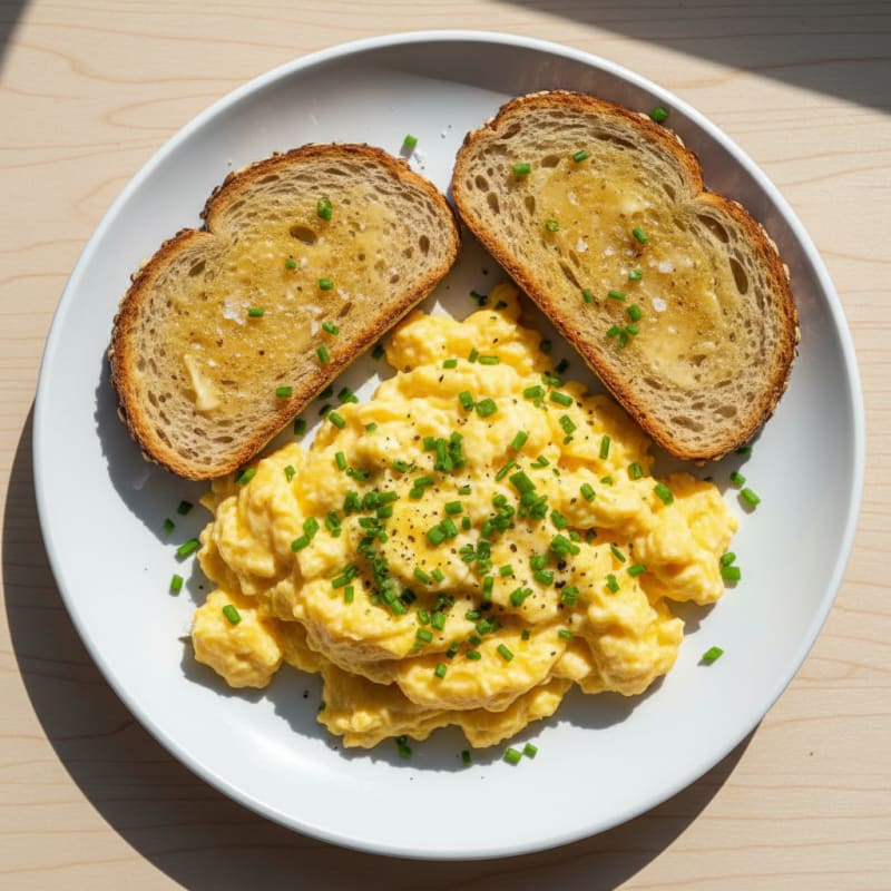 Creamy Scrambled Eggs with Zesty Chives