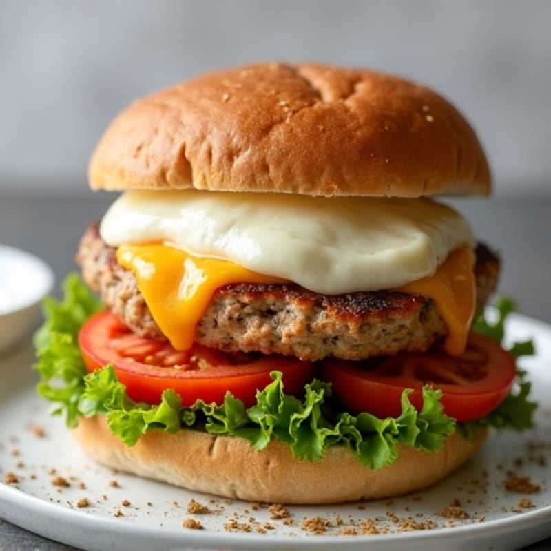 Juicy Lean Turkey Burger with Gooey Fresh Mozzarella