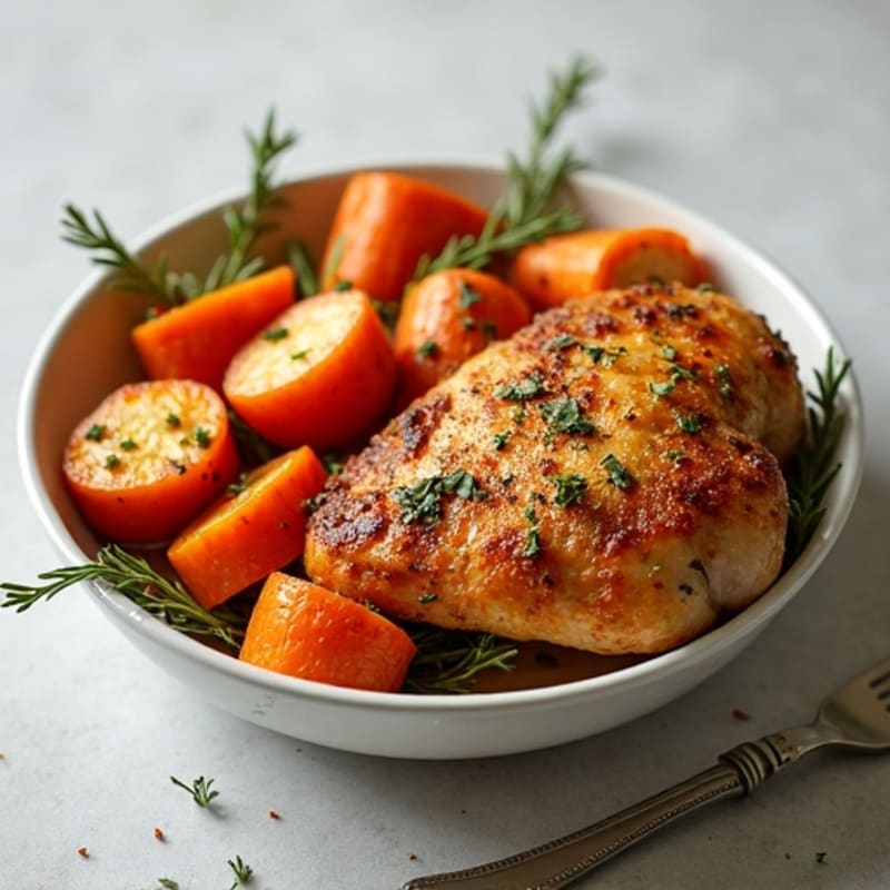 Crispy Herb-Roasted Chicken with Root Vegetables