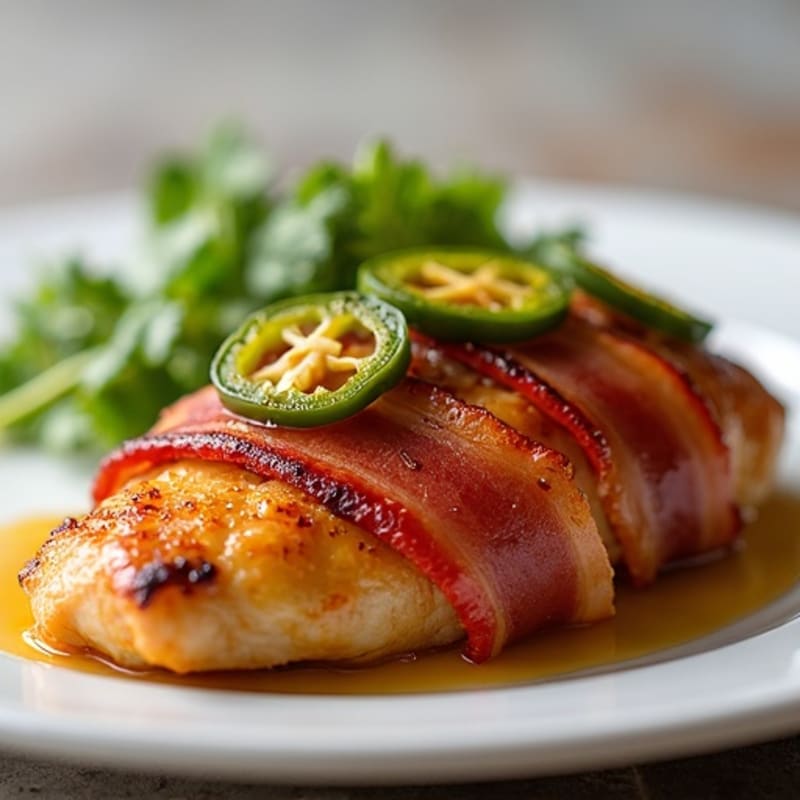Crispy Bacon-Wrapped Chicken with Roasted Jalapeño