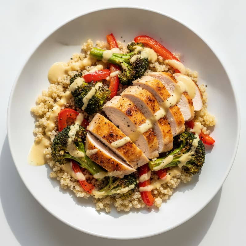 Chicken and Roasted Vegetable Power Bowl