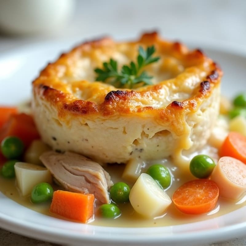 Lightened-Up Creamy Chicken Pot Pie with Root Vegetables