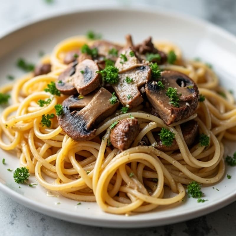 Lean Beef Creamy Mushroom Pasta