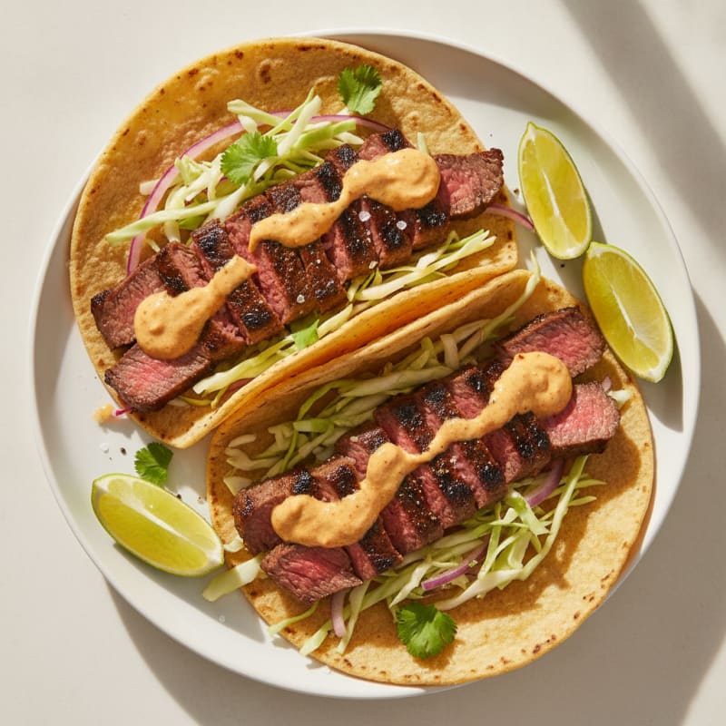 Grilled Steak Tacos with Chipotle Crema