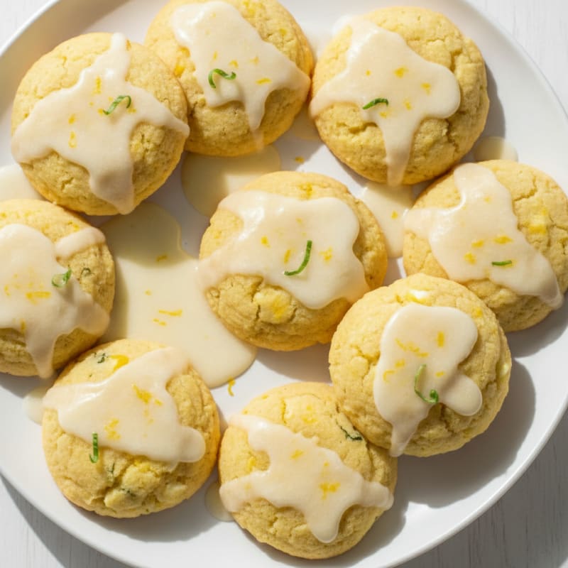 Lemon Glazed Cake Mix Cookies