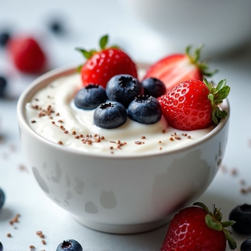 Silky Greek Yogurt Protein Pudding with Fresh Berries