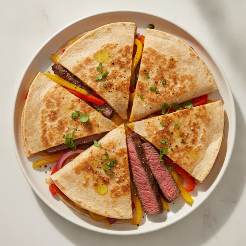 Pan-Seared Steak and Pepper Quesadillas